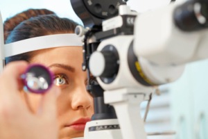 eye examination at the ophthalmologists for lasik eye surgery